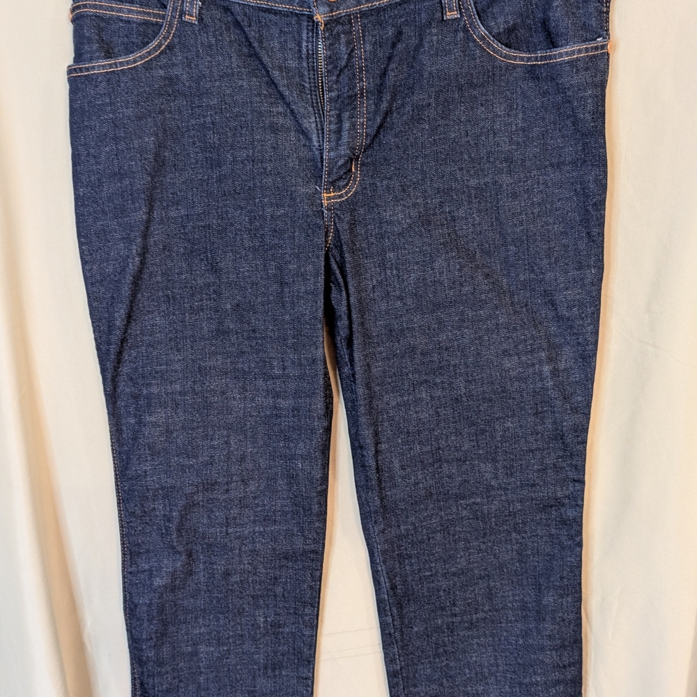 Wrangler - Modcloth Dark Blue Denim Jeans with Contrast Stitching